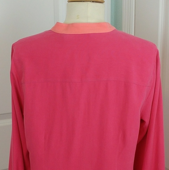 Soft Surroundings 100% Silk Color Blocked Blouse Small - Picture 7 of 8